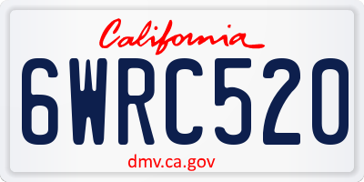 CA license plate 6WRC520