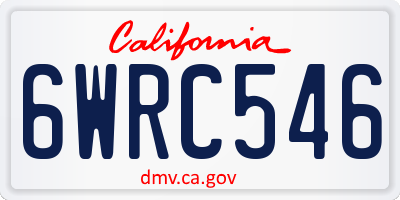 CA license plate 6WRC546