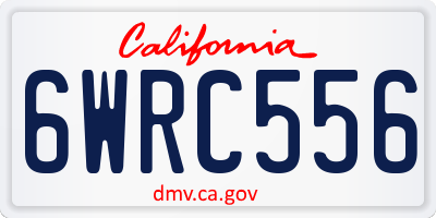 CA license plate 6WRC556