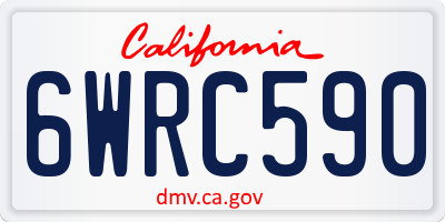 CA license plate 6WRC590