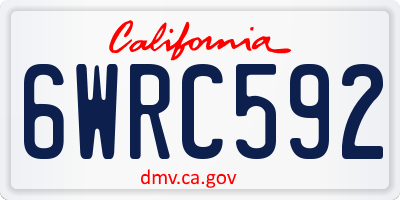CA license plate 6WRC592