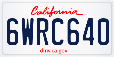 CA license plate 6WRC640