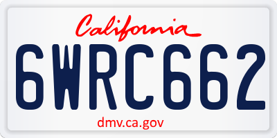 CA license plate 6WRC662
