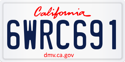 CA license plate 6WRC691