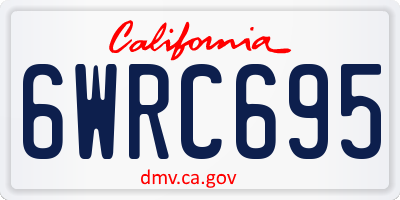 CA license plate 6WRC695
