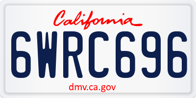 CA license plate 6WRC696
