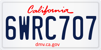 CA license plate 6WRC707