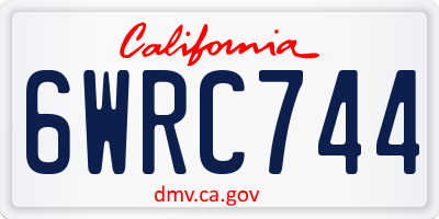 CA license plate 6WRC744