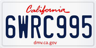 CA license plate 6WRC995