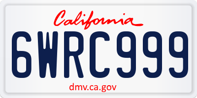 CA license plate 6WRC999