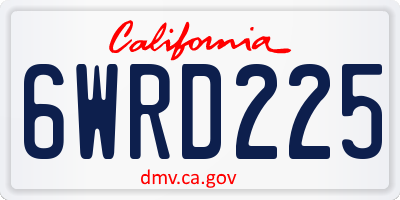 CA license plate 6WRD225