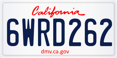 CA license plate 6WRD262