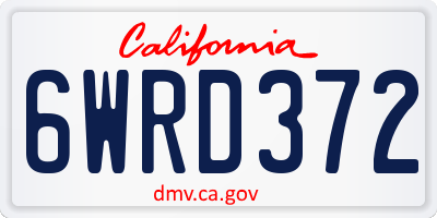 CA license plate 6WRD372