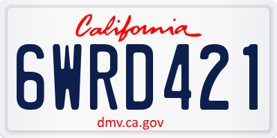 CA license plate 6WRD421
