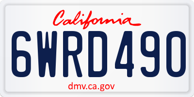CA license plate 6WRD490