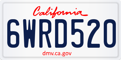 CA license plate 6WRD520