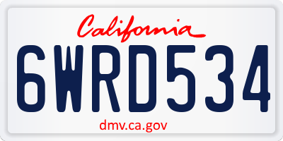 CA license plate 6WRD534