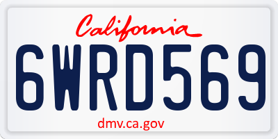 CA license plate 6WRD569