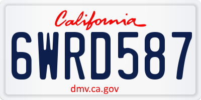 CA license plate 6WRD587