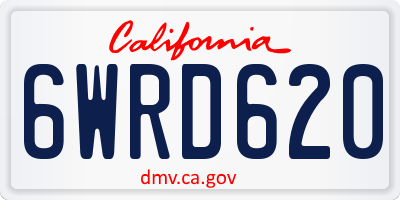 CA license plate 6WRD620