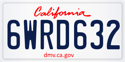 CA license plate 6WRD632
