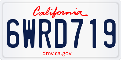 CA license plate 6WRD719