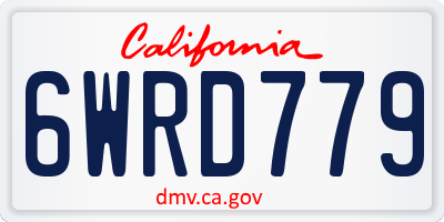 CA license plate 6WRD779