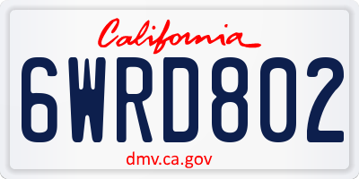 CA license plate 6WRD802
