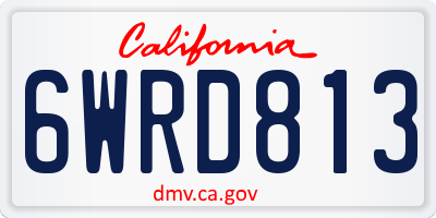 CA license plate 6WRD813