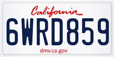 CA license plate 6WRD859