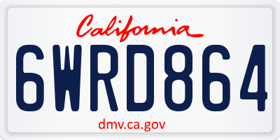 CA license plate 6WRD864