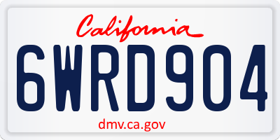 CA license plate 6WRD904