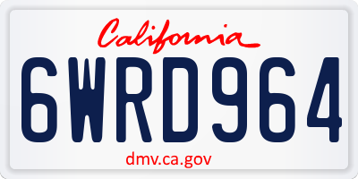 CA license plate 6WRD964