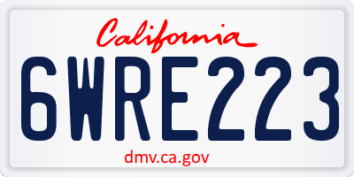 CA license plate 6WRE223