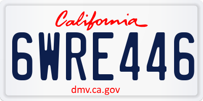 CA license plate 6WRE446