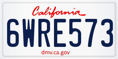 CA license plate 6WRE573