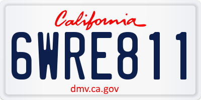 CA license plate 6WRE811