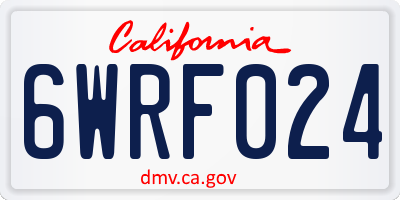 CA license plate 6WRF024
