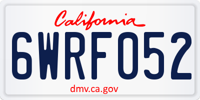 CA license plate 6WRF052