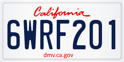 CA license plate 6WRF201