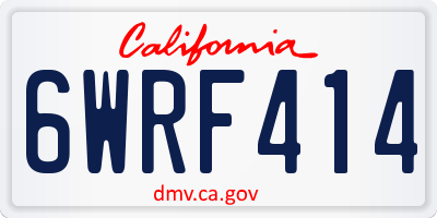 CA license plate 6WRF414