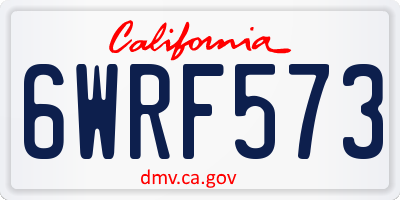 CA license plate 6WRF573