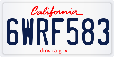 CA license plate 6WRF583