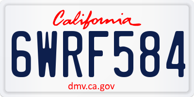 CA license plate 6WRF584