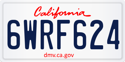 CA license plate 6WRF624