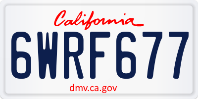 CA license plate 6WRF677