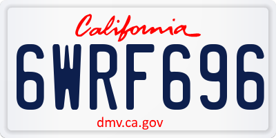 CA license plate 6WRF696