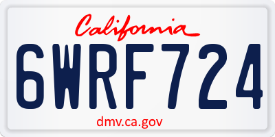 CA license plate 6WRF724