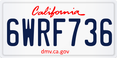 CA license plate 6WRF736
