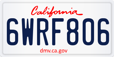 CA license plate 6WRF806